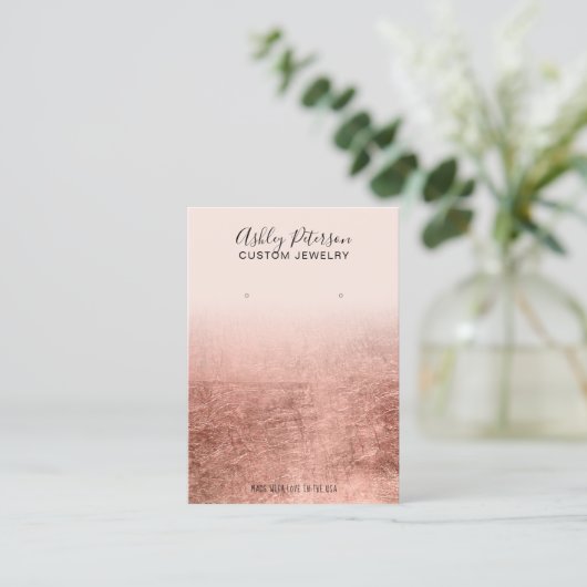 Goud roos-sierjuwelen, wit visitekaartje (Staand voorkant)