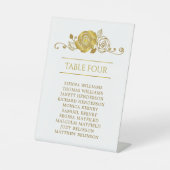 Goud Roos verlaat de Zitplaatstabel Nummers Reclamebord Met Voetstuk (Voorkant)