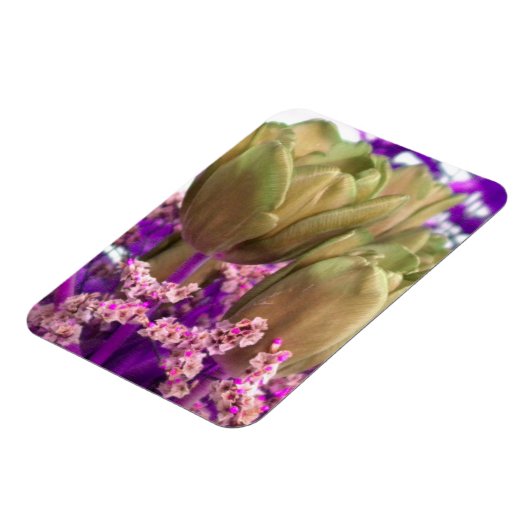 Goud Roos W/Paars N Roze Fridge Magnet Magneet (Linkerzijde)