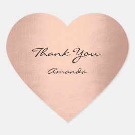 Goud Roos Zijde Schoonheid Naam Bruids Hart Dank u Sticker