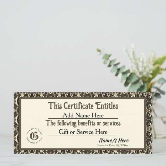 Goud Royalty-cadeaubon (Staand voorkant)