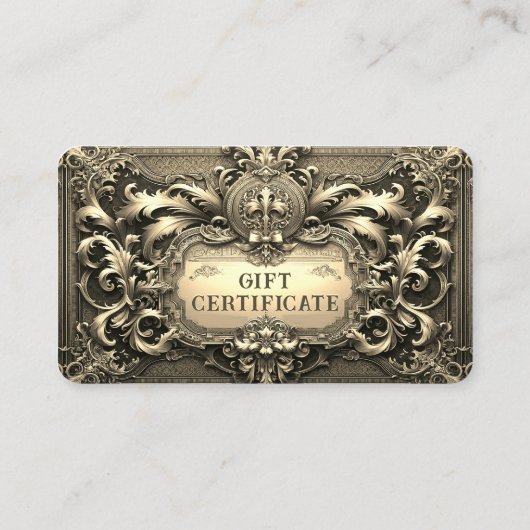 Goud Royalty-cadeaubon Visitekaartje (Achterkant)