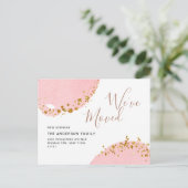 Goud Roze Aquarel Verhuisbericht Briefkaart (Staand voorkant)