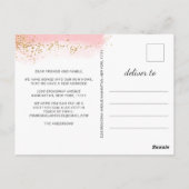 Goud Roze Aquarel Verhuisbericht Briefkaart (Achterkant)