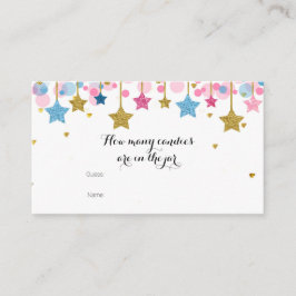Goud roze blauw rimpel Hoeveel Snoepjes in de pot Informatiekaartje