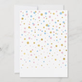 Goud, roze, blauwe ballonnen | O BABY BABY SHOWER Kaart (Achterkant)