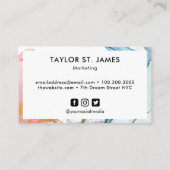 Goud roze blauwe Waterverf schilderende plaat Visitekaartje (Achterkant)