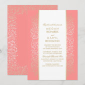 Goud Roze Bloemen - Botanische bruiloft Kaart (Voorkant / Achterkant)