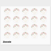 Goud Roze Bloemen Dank u Favor Ronde Sticker (Vel)