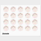 Goud roze bloemig Baby shower Ronde Sticker (Vel)