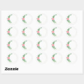 Goud Roze Bloemige Waterverf Elegant Ronde Sticker (Vel)