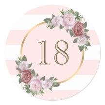 Goud Roze Blush Bloemen Custom Nummer