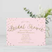 Goud & Roze Blush Modern Glam Bruiloftsfeest Kaart (Staand voorkant)