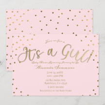 Goud & Roze Blush Modern It's a Girl Baby Shower