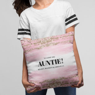 Goud Roze Cadeau voor Tante met Namen Kussen