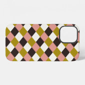 Goud Roze Chocolade Ivoor Geruit iPhone Hoesje (Achterkant horizontaal)