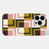 Goud Roze Chocolade Ivoor Geruit iPhone Hoesje (Achterkant horizontaal)