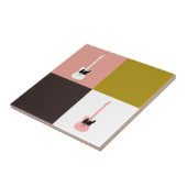 Goud Roze Chocolade Ivoor Roze Wit Gitaren Tegeltje (Zijkant)