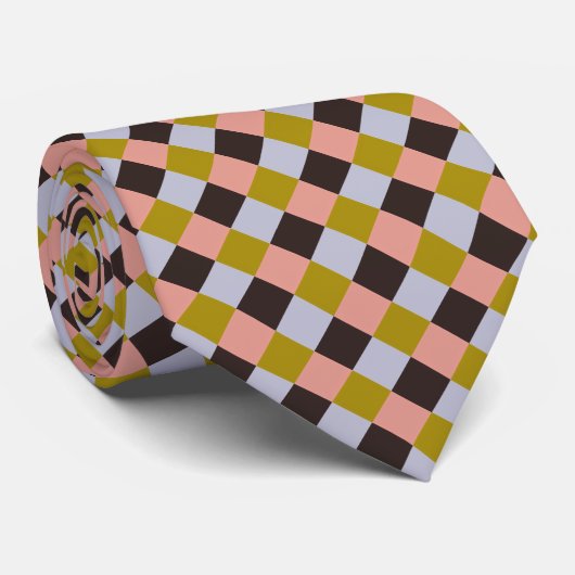 Goud Roze Chocolade Lavendel Stropdas (Opgerold)