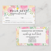Goud roze, dunne waterverf afsprakenkaartje (Voorkant / Achterkant)