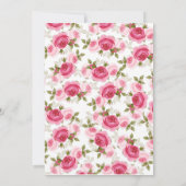 Goud & Roze Eenhoorn Bloemrozen Verjaardagsfeestje Kaart (Achterkant)