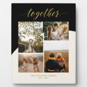 Goud, roze en zwart | Together Family Photo Collag Fotoplaat (Voorkant)