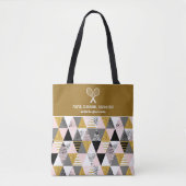 Goud roze Geometrische afdrukeenheden Aangepaste t Tote Bag (Voorkant)