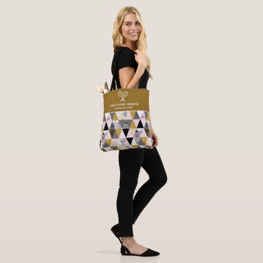 Goud roze Geometrische afdrukeenheden Aangepaste t Tote Bag (Op model)
