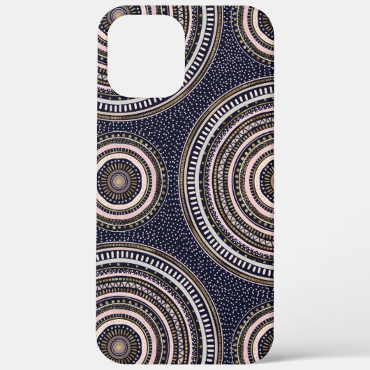Goud Roze Geometrische Doodles Blauwe Mandala Case-Mate iPhone Case (Achterkant)