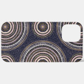 Goud Roze Geometrische Doodles Blauwe Mandala Case-Mate iPhone Case (Achterkant (horizontaal))