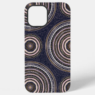 Goud Roze Geometrische Doodles Blauwe Mandala iPhone 12 Pro Max Hoesje