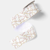 Goud Roze Glam Parels Bruiloft Feest Satijnen Lint (Achterkant)