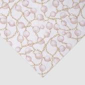 Goud Roze Glam Parels Bruiloft Feest Tissuepapier (Detail)