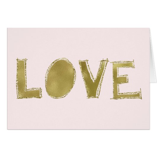 Goud Roze Glam Sparkly Love (Voorkant Horizontaal)