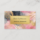 Goud Roze Glitter Folie Visitekaartje (Voorkant)