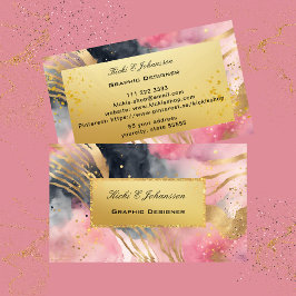Goud Roze Glitter Folie Visitekaartje
