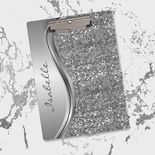 Goud Roze Glitter Glam Bling Persoonlijk Monogram Klembord