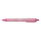 Goud & Roze Glitter Monogram Schrift Zwarte Inkt Pen (Bodem)
