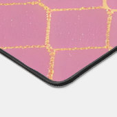 Goud & Roze Glitter Monogram Script Bureaumat (Hoek)