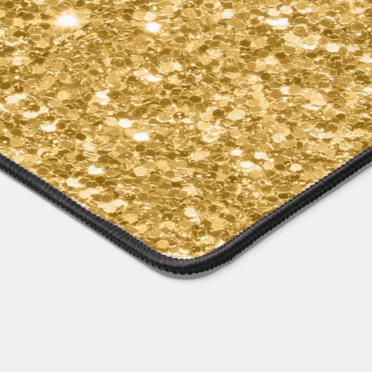 Goud roze glitter textuur en fonkels, monogram bureaumat (Hoek)