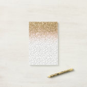 Goud Roze Glitter Zwart Luipaard Print Post-it® Notes (Op bureau)