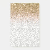 Goud Roze Glitter Zwart Luipaard Print Post-it® Notes (Voorkant)