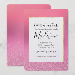 Goud Roze Glitz Kaart