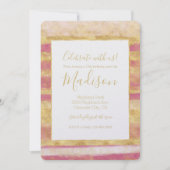 Goud Roze Glitz Strepen Kaart (Voorkant)