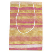 Goud Roze Glitz Strepen Medium Cadeauzakje (Achterkant)