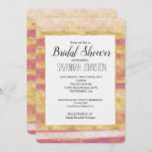 Goud Roze Glitz Strepen Vrijgezellenfeest Kaart (Voorkant / Achterkant)