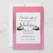 Goud Roze Glitzy Ogen Kaart (Voorkant)