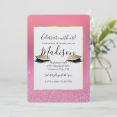 Goud Roze Glitzy Ogen Kaart (Staand voorkant)