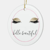 Goud Roze Glitzy Ogen Keramisch Ornament (Links)