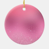Goud Roze Glitzy Ogen Keramisch Ornament (Achterkant)
